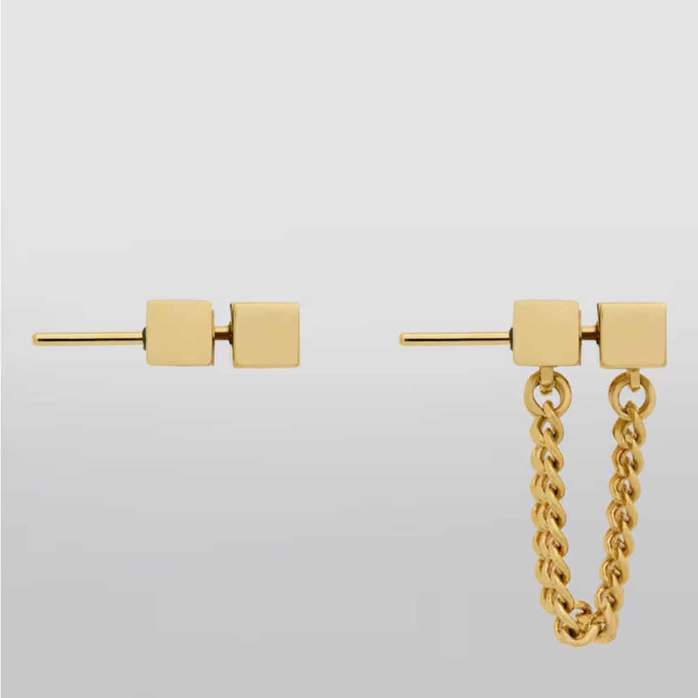 YSL Gold Chain Bar Earrings - Picture 3 of 6